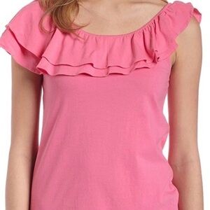 Lilly Pulitzer Wynne Off One Shoulder Top Pink L
